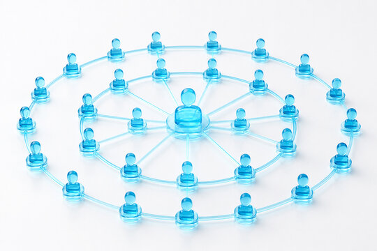 Concentric Holographic Referral Network on White Background