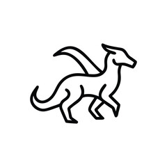 Fototapeta premium Fantasy Dragon Mythical Creature Power Imagination Outline Icon Vector Illustration