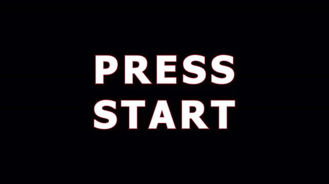 Retro Video Game Start Button Glitching with Digital Distortion during Gameplay Sequence