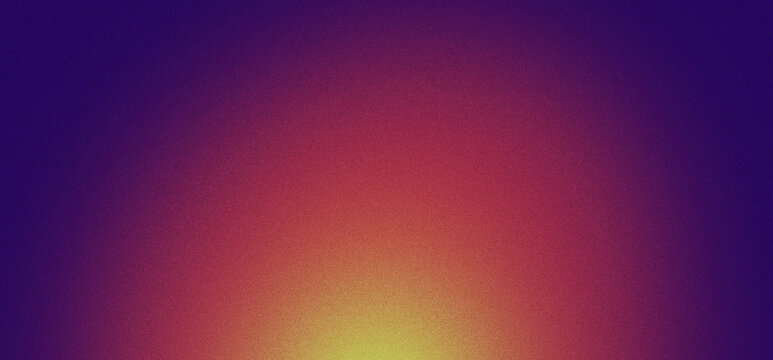 Colorful gradient background abstract purple red yellow soft blur texture with glowing center, grainy surface, smooth transition, and copy space for design