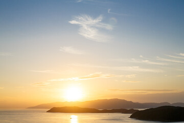 夕焼けの休暇村から望む地ノ島、友ヶ島 © Hsuan