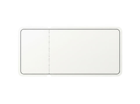 Blank ticket template with a perforated line isolated on transparent background