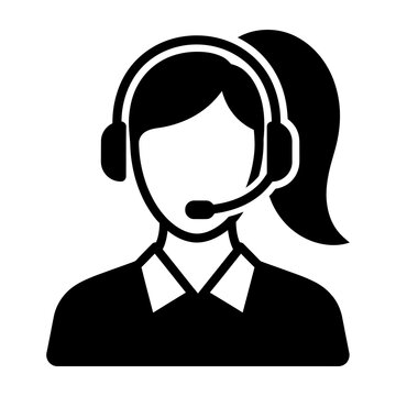 Customer Support Representative Icon Featuring A Friendly Female Service Agent Head