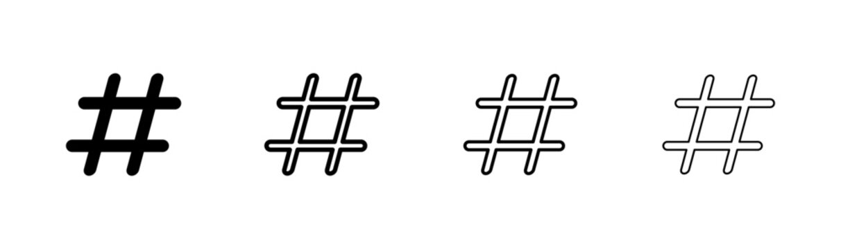 Hashtag icon logo design. hashtag sign and symbol