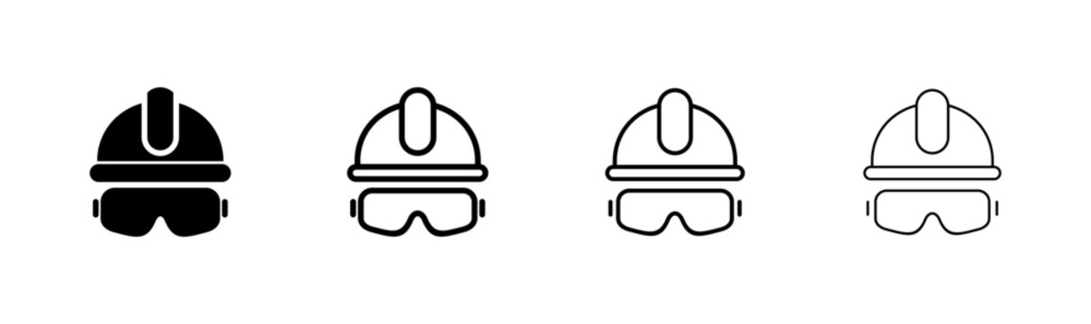 Helmet icon logo design. Motorcycle helmet sign and symbol. Construction helmet icon. Safety helmet