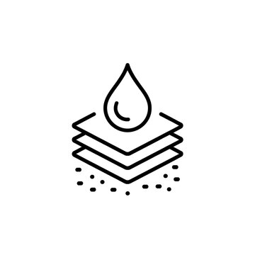 Waterproof layer icon for fabric protection