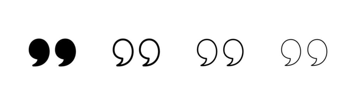 Quote icon logo design. Quotation mark sign and symbol