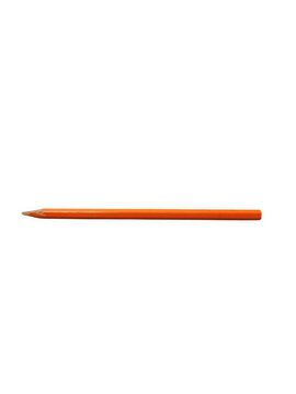 Bright orange pencil sharpened with a clear view of its tip and eraser end