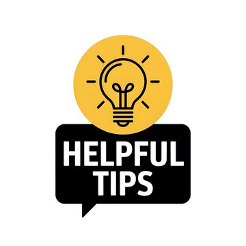 Helpful tips icon with a light bulb graphic
