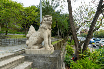 Obraz premium Lush Green Hiking Path on Section 5 of the Taipei Grand Trail in Neihu, Taiwan