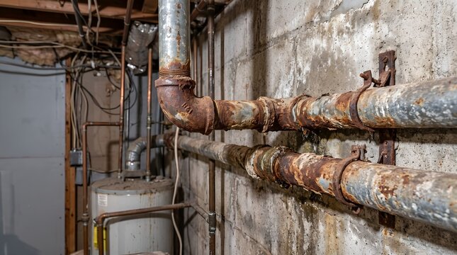 Photorealistic microstock photo of old galvanized steel pipe