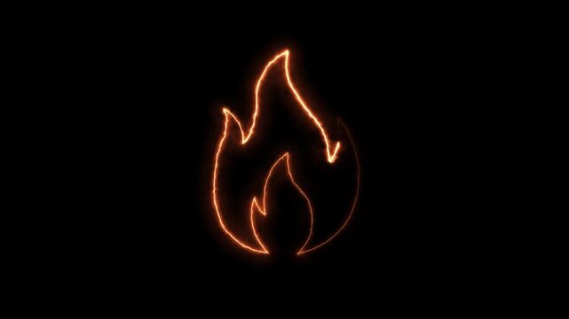 Animated Fire Emoji Loop with Glowing Flame Icon for Social Media Reaction and Video Overlay