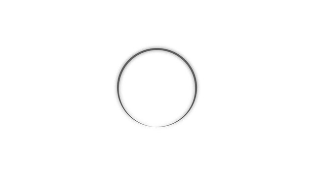 Minimal White Line Loading Circle Animation on Digital Monitor Screen