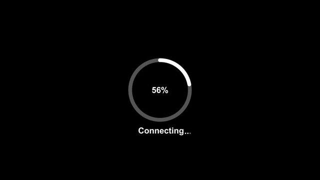 0 to 100 Percent Loading Progress Animation, Circular Progress Indicator, Dark Background, 4K Motion Graphics