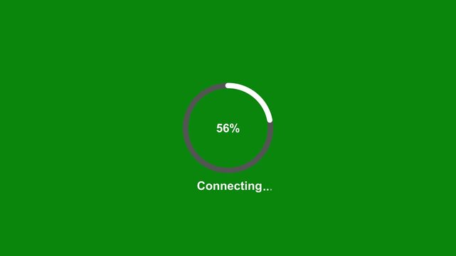 0 to 100 Percent Loading Progress Animation, Circular Progress Indicator, Dark Background, 4K Motion Graphics
