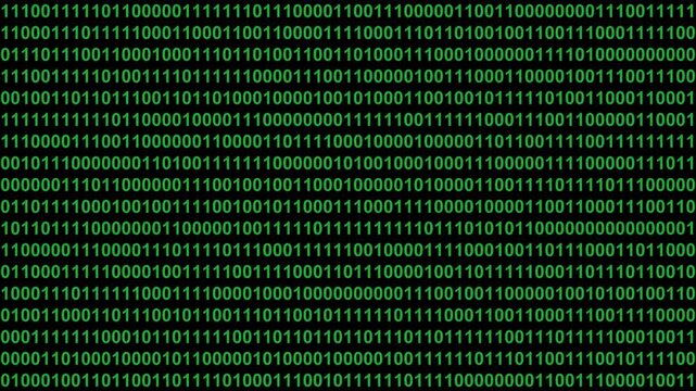 Binary Code Animation, Digital Data Stream and Computer Technology Background, 4K Motion Graphics video