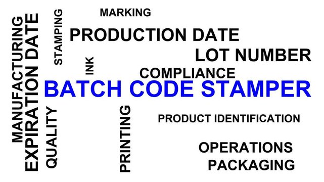Batch Code Stamper Word Cloud