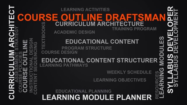 Course Outline Draftsman Word Cloud