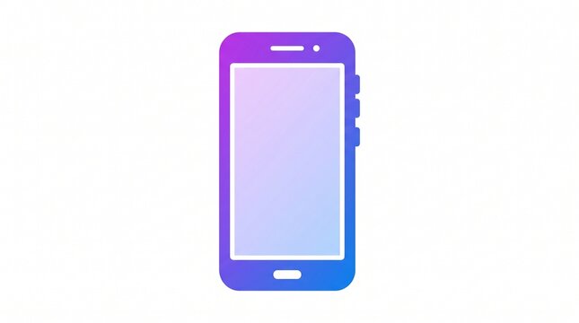 Smartphone Icon: A modern smartphone represented by a clean icon, featuring a purple and blue gradient screen, symbolizing communication and technology.