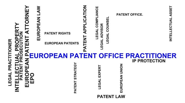 European Patent Office Practitioner Word Cloud