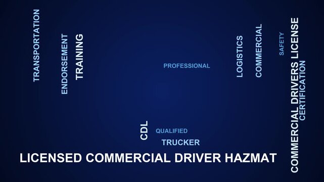 Licensed Commercial Driver Hazmat Word Cloud
