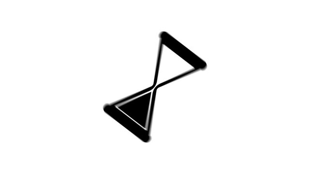Hourglass sandglass animation pack with running sand and flip motion, time management and loading concept compilation on white and green screen
