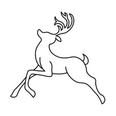 Minimalist Cute Reindeer Outline Icon Illustration © milami