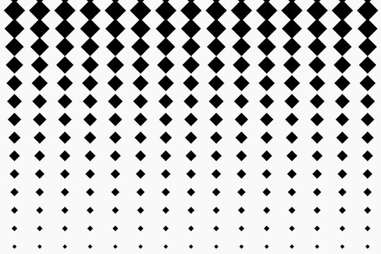Monochrome geometric halftone gradient pattern with black diamond shapes on white.