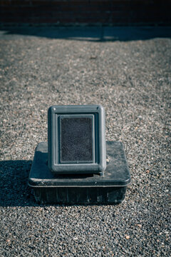 Acoustic Imager and Rooftop Fan Housing on Gravel