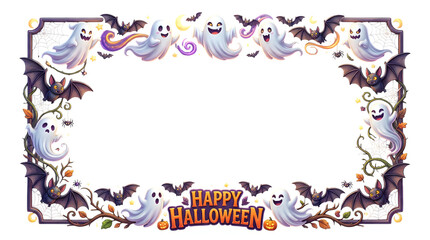 Fototapeta premium Decorative frame with floral and holiday elements