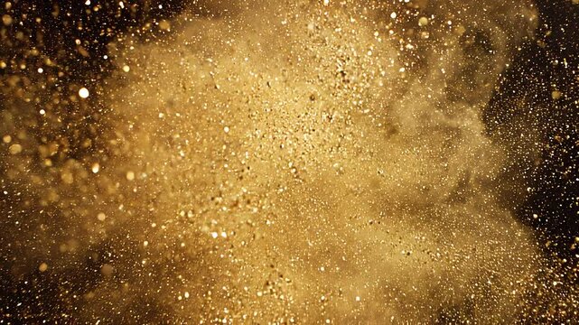 爆発（黒背景に金の粉が飛び散るショート動画）