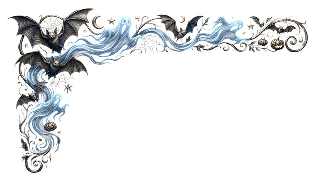 Blue decorative floral corner border design