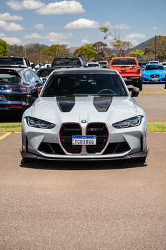 Front View of Grey BMW M4 CSL Parked in Outdoor Lot