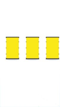 Seamless row of yellow radioactive waste barrels, industrial pollution danger loopable motion graphic
