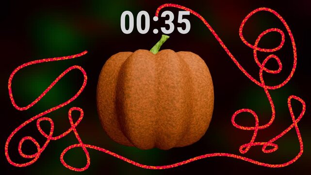 Halloween Timer with Scary Pumpkin 40 to 0 - Countdown 40 seconds