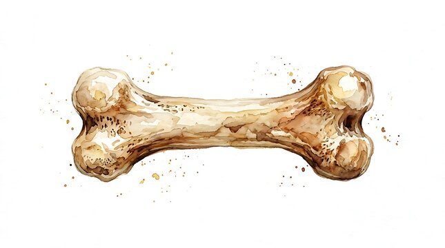 Single dog bone treat isolated on white background for pet care and animal nutrition concepts
