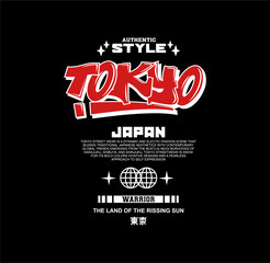 Fototapeta premium Tokyo, Japan Typography design vector illustration