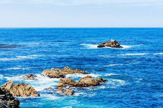 view of rocks in ocean