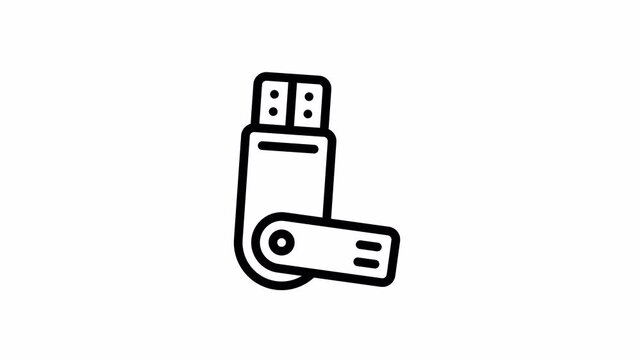 flash drive minimalist stroke animation