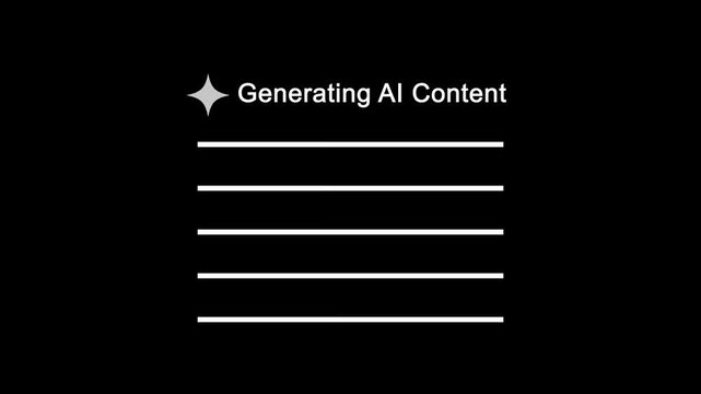 Generating ai content with rotating icon and animated line drawing.Ai generates icon artificial intelligence star logo.