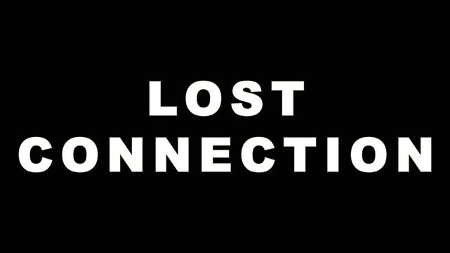 Digital glitch text overlay with repeated lost connection message during a data transmission error