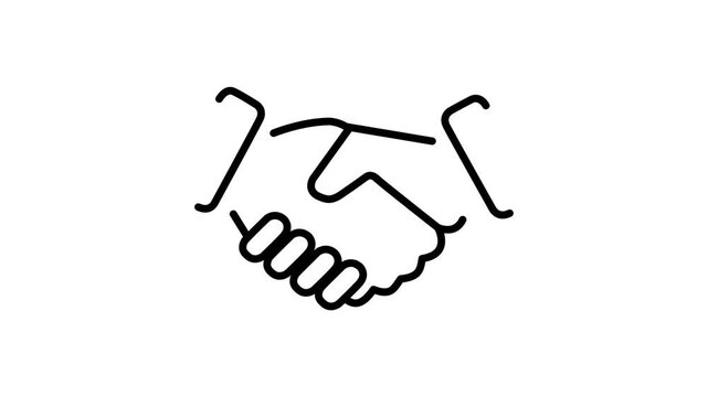Animation of icon business handshake 4k motion graphic animation.