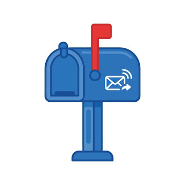 Stylized mailbox vector illustration for postal service and communication design projects.