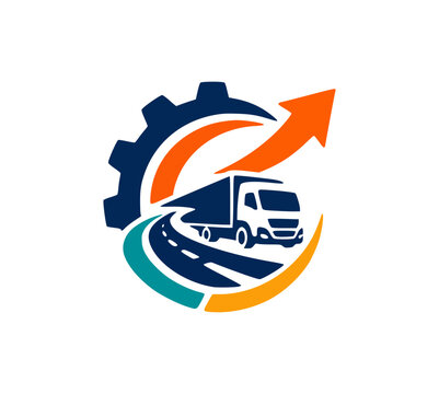 Heavy Haul Truck Freight Logistics Distribution Service Logo Design