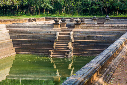 Kuttam Pokuna, or Twin Ponds, in Anuradhapura, Sri Lanka.