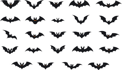 Fototapeta premium Halloween Bat Silhouette Illustration Collection for Spooky Design