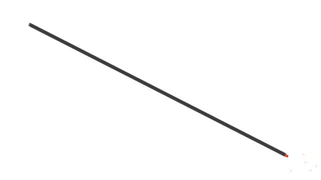The thin stick shakes and sparks at the lower tip, like a dying firework.