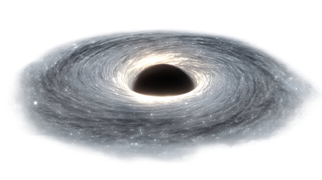 Glowing black hole with accretion disk in space