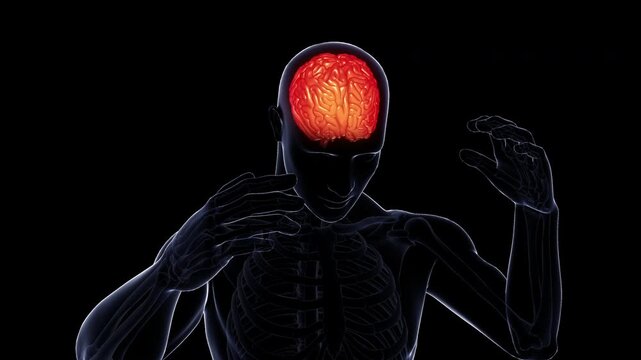 Human Internal organs system 3D animation,brain， medical anatomy video