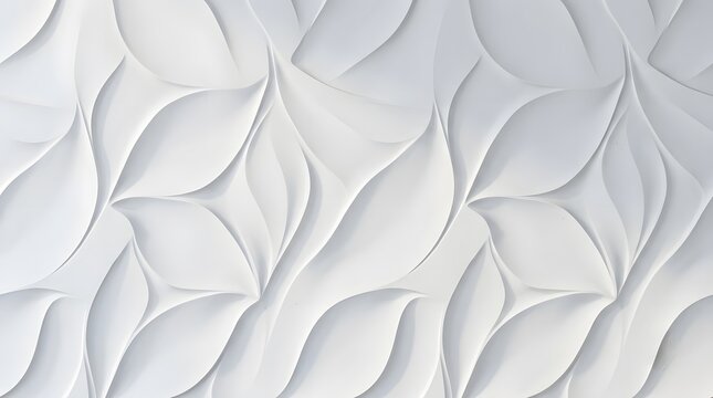 Abstract white embossed leaf pattern design